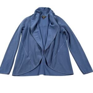 Tommy Bahama Blue Shawl Collar Cardigan Sweater Womens XL Cotton Open Front